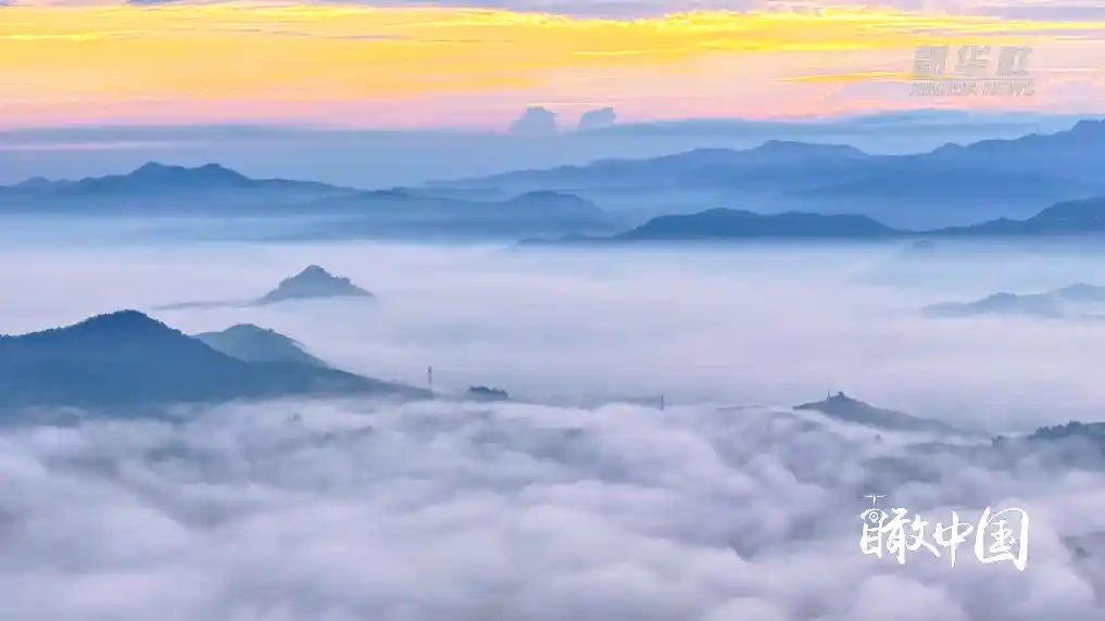 云海奔涌!山东潍坊青州山巅现天空之镜奇观